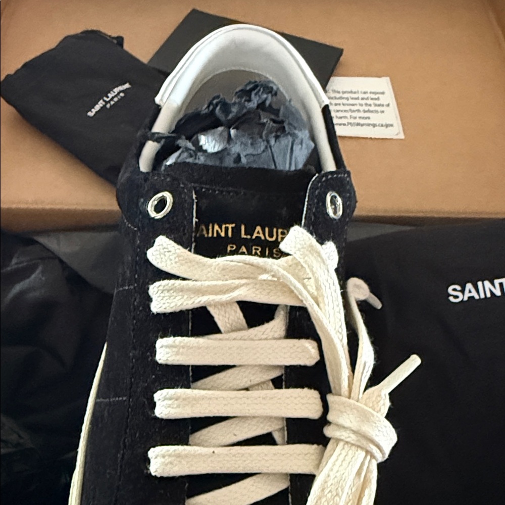 Saint Laurent Black and White Sneakers - Picture 3 of 4